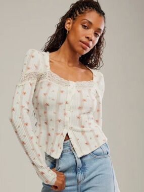 Free People Let's Party Floral Cardi. NWT